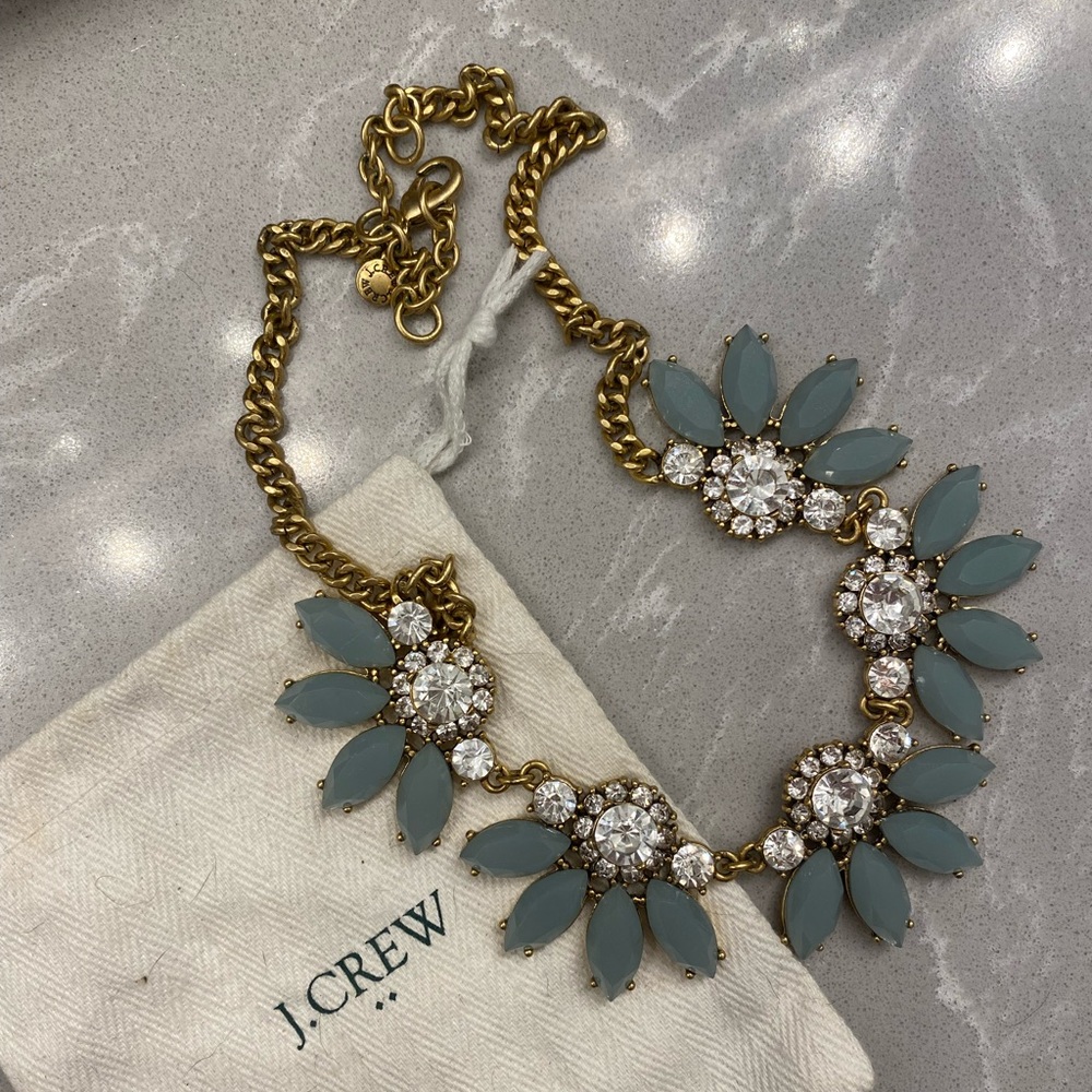 Jcrew necklace in blue stones and crystals